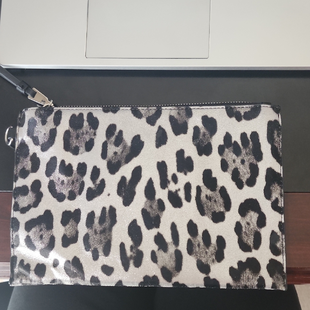 INC International Concepts Metallic Black/Silver Clutch